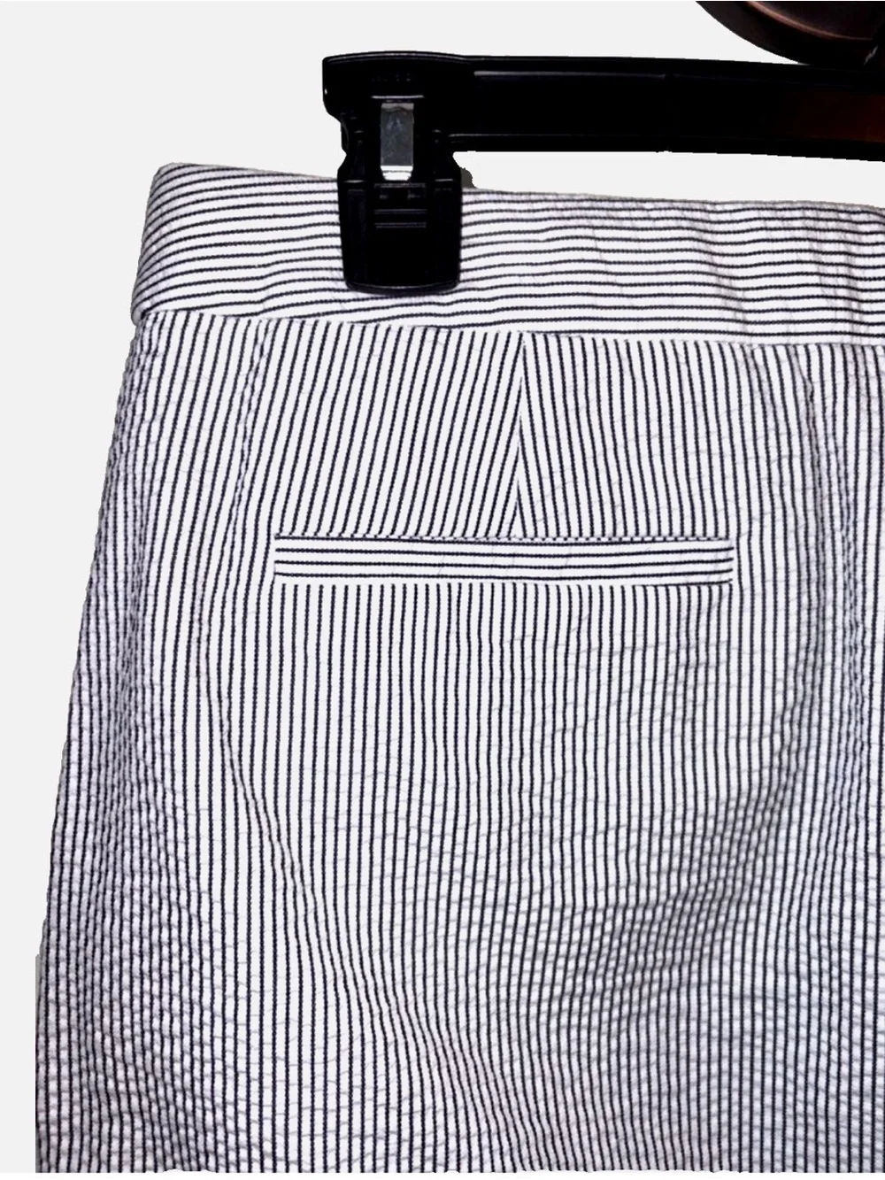 J.Crew Seersucker Nautical Mini Skirt Size 4 Black White Sailor Button